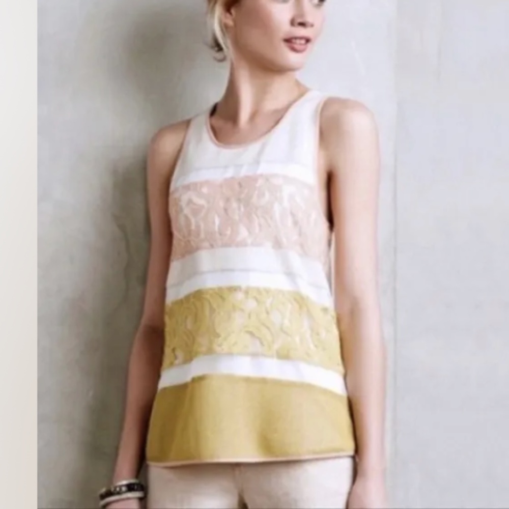 Anthropologie Sunday in Brooklyn lace overlay top. Worn twice